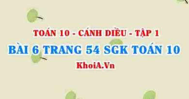 Bài 6 trang 54 SGK Toán 10 tập 1 Cánh Diều